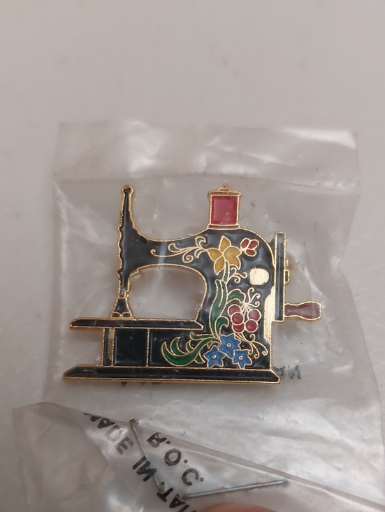 Vintage Jewelry - Vtg Collectible Clotilde 1971-1991 Sewing Machine 20 Years Comemorative Brooch
